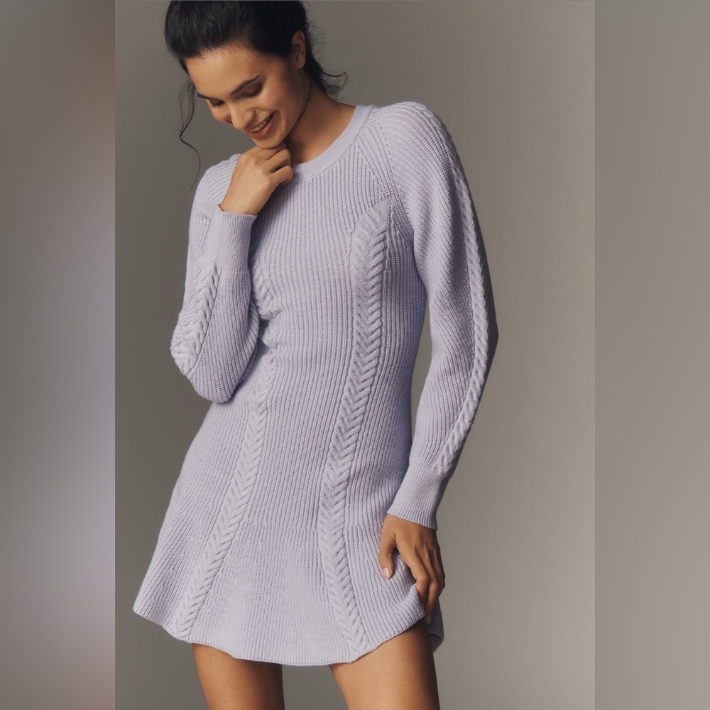 ✨ NWOT Anthropologie Knit Skater Dress Sz L